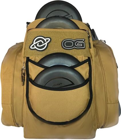 Discology Disc Golf OG V2 Disc Golf Bag | 26+ Disc Capacity | Premium Disc Golf Backpack Bag | Tough, Durable Design | 2 Large Top and Side Compartments | Top Patch Panel with Two Patchs Included in Saudi Arabia