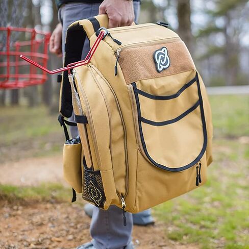 Discology Disc Golf OG V2 Disc Golf Bag | 26+ Disc Capacity | Premium Disc Golf Backpack Bag | Tough, Durable Design | 2 Large Top and Side Compartments | Top Patch Panel with Two Patchs Included in Saudi Arabia