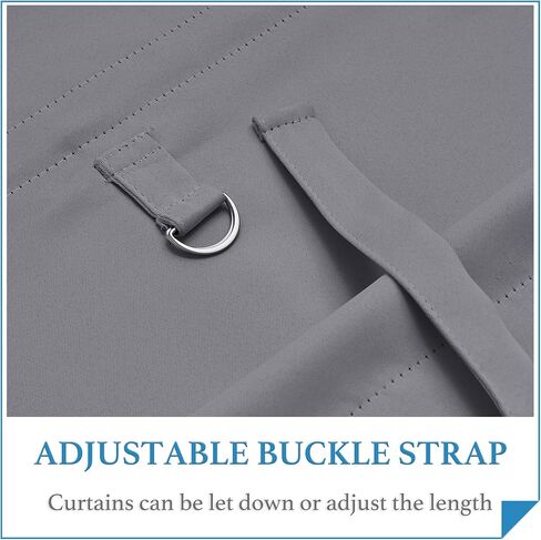 RYB HOME Blackout Door Curtain Self Adhesive Length Adjustable Glass Window Curtains for Bedroom Living Room Office French Door Front Door Tricia Door Sidelight Curtain, W 26 x L 69, Grey, 1 Panel in Saudi Arabia