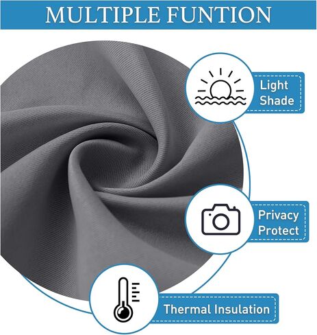RYB HOME Blackout Door Curtain Self Adhesive Length Adjustable Glass Window Curtains for Bedroom Living Room Office French Door Front Door Tricia Door Sidelight Curtain, W 26 x L 69, Grey, 1 Panel in Saudi Arabia