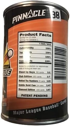 Pinnacle Inside - First Ever Cards in a can Baseball Trading Cards - Contains 10 Cards - Assorted Teams/Players in Saudi Arabia