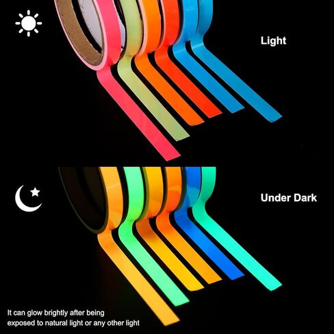 uxcell 4Rolls Glow in The Dark Tape, 0.47 inch x 9.8 ft Fluorescent Adhesive Tape Luminous Tape for Stairs, Walls, Steps, Exit Sign, Home Decoration, Red in Saudi Arabia