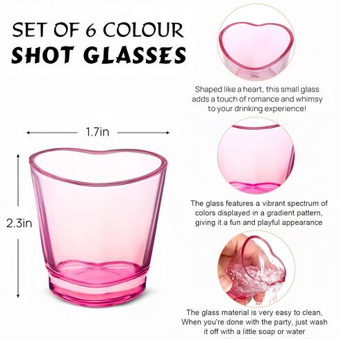 ZZYFGH 6 Pack Shot Glasses Set, 1.5 oz Clear Shot Glass with Heavy Base for Vodka, Whiskey, Tequila, Espressos, Spirits & Liquors in Saudi Arabia