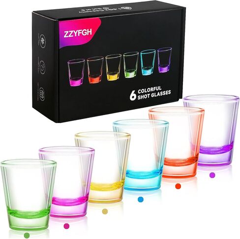 ZZYFGH 6 Pack Shot Glasses Set, 1.5 oz Clear Shot Glass with Heavy Base for Vodka, Whiskey, Tequila, Espressos, Spirits & Liquors in Saudi Arabia
