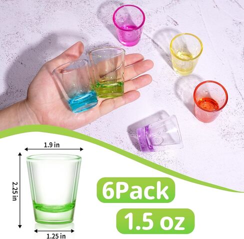 ZZYFGH 6 Pack Shot Glasses Set, 1.5 oz Clear Shot Glass with Heavy Base for Vodka, Whiskey, Tequila, Espressos, Spirits & Liquors in Saudi Arabia