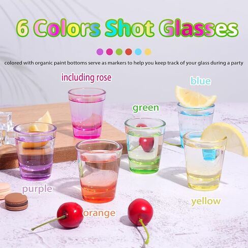 ZZYFGH 6 Pack Shot Glasses Set, 1.5 oz Clear Shot Glass with Heavy Base for Vodka, Whiskey, Tequila, Espressos, Spirits & Liquors in Saudi Arabia
