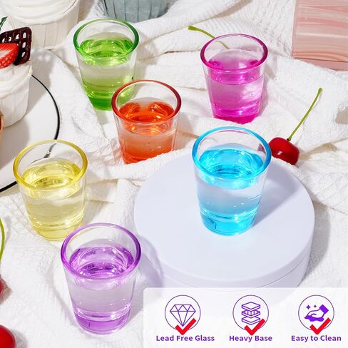 ZZYFGH 6 Pack Shot Glasses Set, 1.5 oz Clear Shot Glass with Heavy Base for Vodka, Whiskey, Tequila, Espressos, Spirits & Liquors in Saudi Arabia