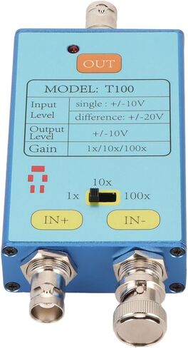 T100 1X 10X 100X 10M Bandwidth Virtual Oscilloscope for Amplifying Weak , High Voltage Differential Probe, Low Noise Portable USB Oscilloscope Probe Kit with 380mAh Battery in Saudi Arabia