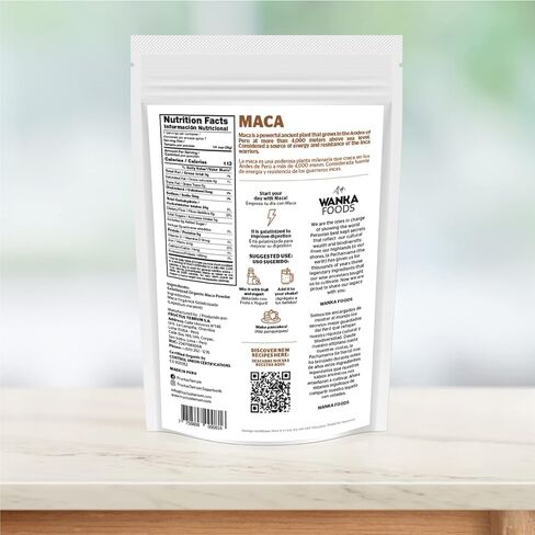 Organic Gelatinized Maca Powder, 8oz or 227g 1 Bag, Peruvian Maca Root. Vegan, USDA Organic, Non-GMO, Gluten-Free, Keto-Friendly Adaptogen Used to Boost Energy, Vitality, and Endurance in Saudi Arabia