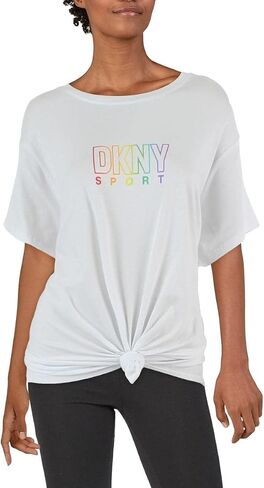 قمصان وقمصان رياضية للسيدات بشعار DKNY Sport Plus باللون الأبيض 2X in Saudi Arabia