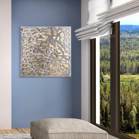 Empire Art Direct "Gold Enigma Polished Steel Sculpture Abstract Wall Art with Gold Leaf,Ready to Hang,Living Room, Bedroom ＆ Office (PSL-19308-3232) in Saudi Arabia