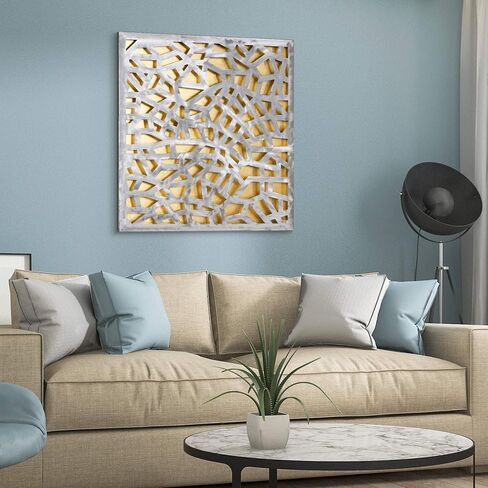 Empire Art Direct "Gold Enigma Polished Steel Sculpture Abstract Wall Art with Gold Leaf,Ready to Hang,Living Room, Bedroom ＆ Office (PSL-19308-3232) in Saudi Arabia