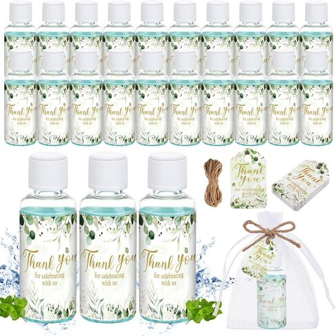 24 مجموعة من غسول الفم بحجم السفر لحفلات الزفاف الصغيرة، غسول الفم غير الكحولي، عبوات طازجة بالنعناع، ​​غسول الفم المحمول، زجاجات غسول الفم الفردية للهدايا، 1 أونصة لكل عبوة in Kuwait