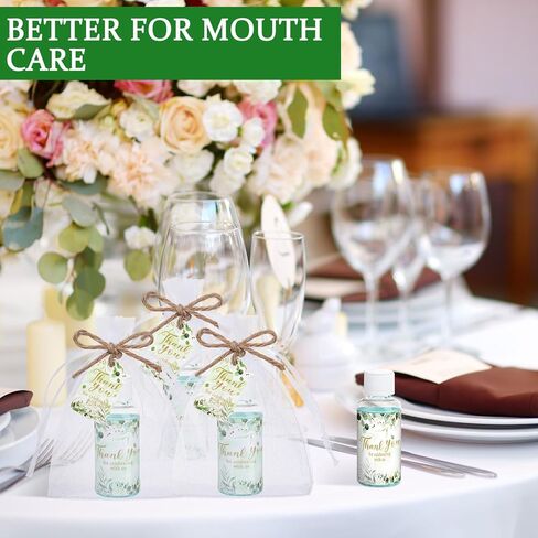 24 مجموعة من غسول الفم بحجم السفر لحفلات الزفاف الصغيرة، غسول الفم غير الكحولي، عبوات طازجة بالنعناع، ​​غسول الفم المحمول، زجاجات غسول الفم الفردية للهدايا، 1 أونصة لكل عبوة in Kuwait
