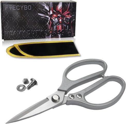 Leather Scissors, All metal Scissors, Heavy Duty Scissors Short Blades Effortless Cutting - Large Comfortable Shears for Crafting, Sewing Fabric, Leather, Cotton, Cloth in Saudi Arabia