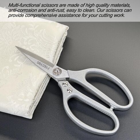 Leather Scissors, All metal Scissors, Heavy Duty Scissors Short Blades Effortless Cutting - Large Comfortable Shears for Crafting, Sewing Fabric, Leather, Cotton, Cloth in Saudi Arabia
