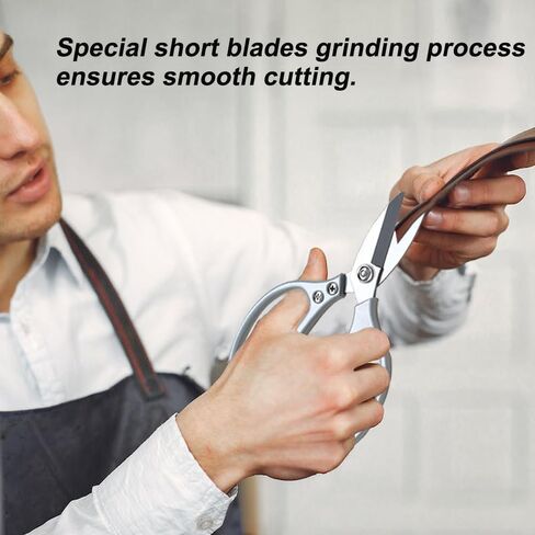 Leather Scissors, All metal Scissors, Heavy Duty Scissors Short Blades Effortless Cutting - Large Comfortable Shears for Crafting, Sewing Fabric, Leather, Cotton, Cloth in Saudi Arabia