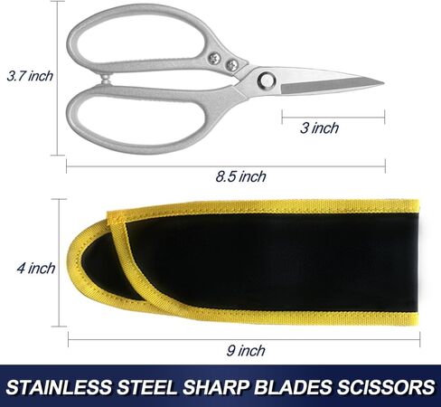 Leather Scissors, All metal Scissors, Heavy Duty Scissors Short Blades Effortless Cutting - Large Comfortable Shears for Crafting, Sewing Fabric, Leather, Cotton, Cloth in Saudi Arabia