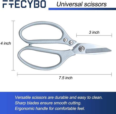 Leather Scissors, All metal Scissors, Heavy Duty Scissors Short Blades Effortless Cutting - Large Comfortable Shears for Crafting, Sewing Fabric, Leather, Cotton, Cloth in Saudi Arabia