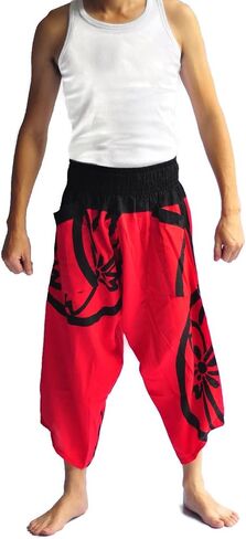 Men's Samurai Pants One Size Black and White Graphic Design in Saudi Arabia
