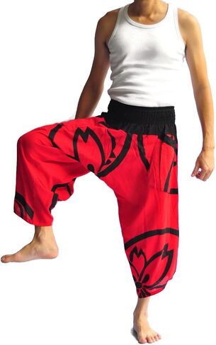 Men's Samurai Pants One Size Black and White Graphic Design in Saudi Arabia