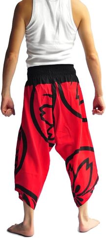 Men's Samurai Pants One Size Black and White Graphic Design in Saudi Arabia