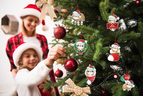 SICOHOME Sloth Christmas Ornaments Wooden Sloth Hanging Decor with Rope for Christmas Tree Decoration Sloth Figurine Decorative Hanging Ornaments Sloth Gifts for Women Sloth Lover Gift Party Supplies in Saudi Arabia