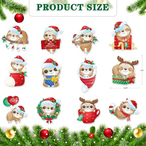 SICOHOME Sloth Christmas Ornaments Wooden Sloth Hanging Decor with Rope for Christmas Tree Decoration Sloth Figurine Decorative Hanging Ornaments Sloth Gifts for Women Sloth Lover Gift Party Supplies in Saudi Arabia
