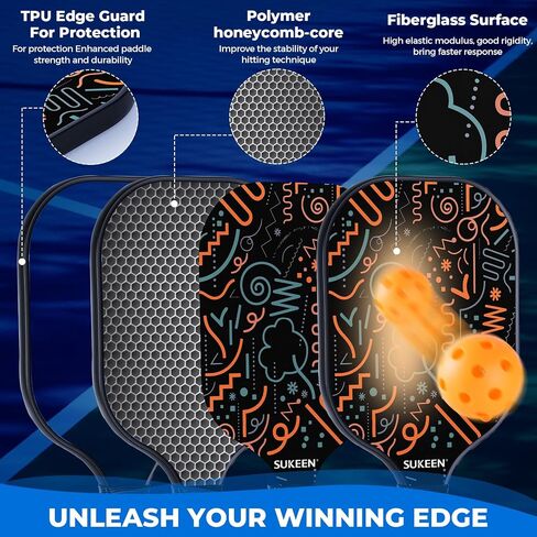 Sukeen Pickleball Paddles Set of 2, Fiberglass Surface Pickleball Set with Pickleball Rackets, Pickle Ball Paddle Set ​for Men Women in Saudi Arabia