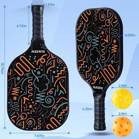 Sukeen Pickleball Paddles Set of 2, Fiberglass Surface Pickleball Set with Pickleball Rackets, Pickle Ball Paddle Set ​for Men Women in Saudi Arabia