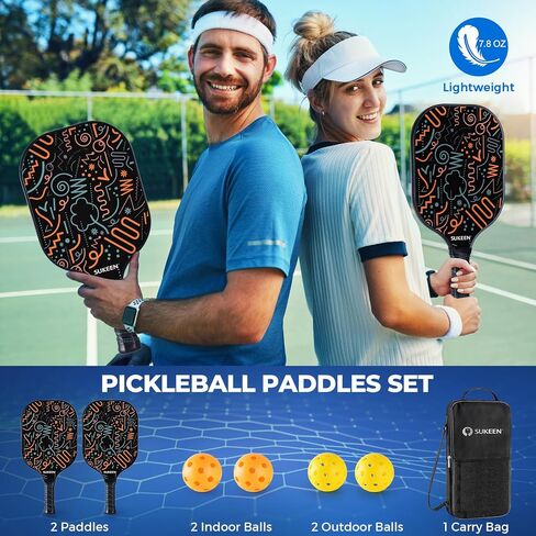 Sukeen Pickleball Paddles Set of 2, Fiberglass Surface Pickleball Set with Pickleball Rackets, Pickle Ball Paddle Set ​for Men Women in Saudi Arabia