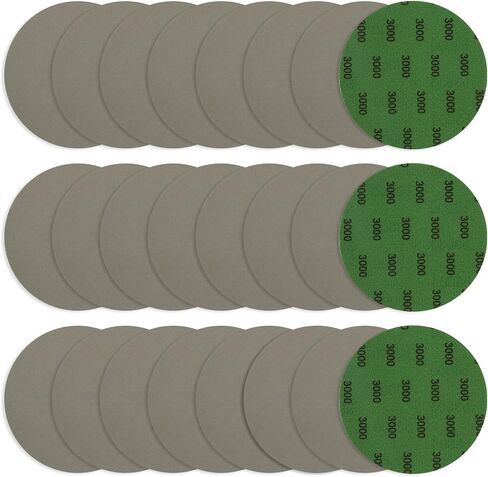5 Inch 3000 Grit Sandpapers, 25 Pack Wet Dry Sanding Papers, Hook & Loop Sandpaper, Orbital Sander Pads, High Grit Round Flocking Grinding Abrasive Paper for Auto, Wood or Metal Polishing in Saudi Arabia