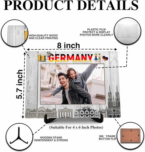 Dubai Pictures Frame, Wooden Desktop Photo Frame with Stand, Dubai Souvenirs For Woman Man, Dubai Family Vacation, Dubai Wedding Gifts, Farmhouse Home Living Room Bedroom Decoration -a62 in Saudi Arabia