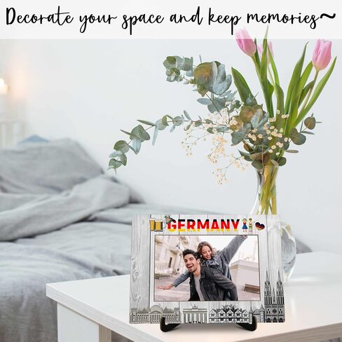 Dubai Pictures Frame, Wooden Desktop Photo Frame with Stand, Dubai Souvenirs For Woman Man, Dubai Family Vacation, Dubai Wedding Gifts, Farmhouse Home Living Room Bedroom Decoration -a62 in Saudi Arabia