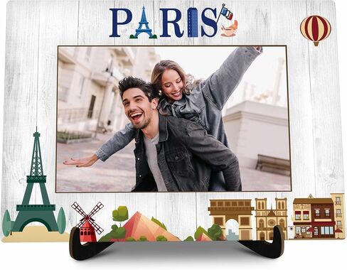 Dubai Pictures Frame, Wooden Desktop Photo Frame with Stand, Dubai Souvenirs For Woman Man, Dubai Family Vacation, Dubai Wedding Gifts, Farmhouse Home Living Room Bedroom Decoration -a62 in Saudi Arabia