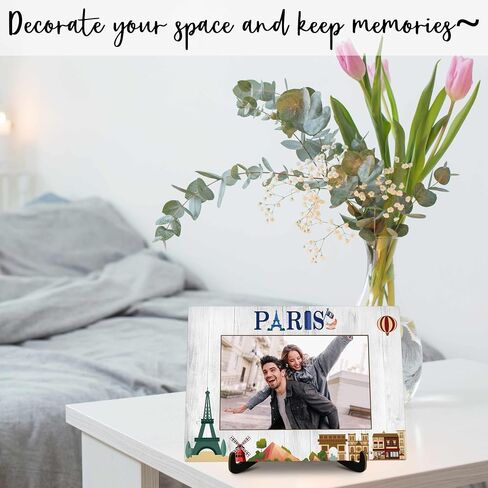 Dubai Pictures Frame, Wooden Desktop Photo Frame with Stand, Dubai Souvenirs For Woman Man, Dubai Family Vacation, Dubai Wedding Gifts, Farmhouse Home Living Room Bedroom Decoration -a62 in Saudi Arabia