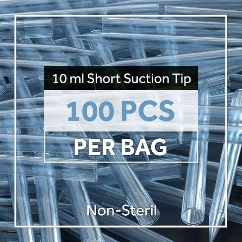 10mL Pipette Tips 100 pcs, 10ml Universal Plastic Pipette Tips, Clear, Non-pyrogenic, DNAse/RNAse Free, Autoclavable,Lab Pipette Tips Small Mouth in Saudi Arabia