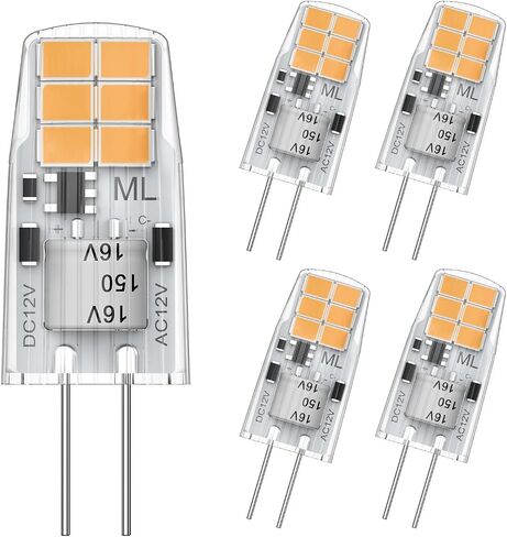 مصابيح KLG G4 LED، لمبة إضاءة G4، تيار متردد/تيار مستمر 12 فولت JC نوع Bi Pin Base لمبة 20 وات G4 استبدال مصابيح الهالوجين لإضاءة المناظر الطبيعية ضوء النهار الأبيض 6000K (G4 6000K) in Saudi Arabia