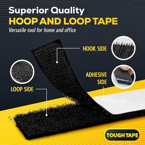 شريط لاصق ذاتي متعدد الأغراض - مشابك ربط وحلقة قوية للغاية - أشرطة قوية صناعية مزدوجة الجوانب - شريط لاصق مدعوم لاحتياجات التثبيت in Kuwait