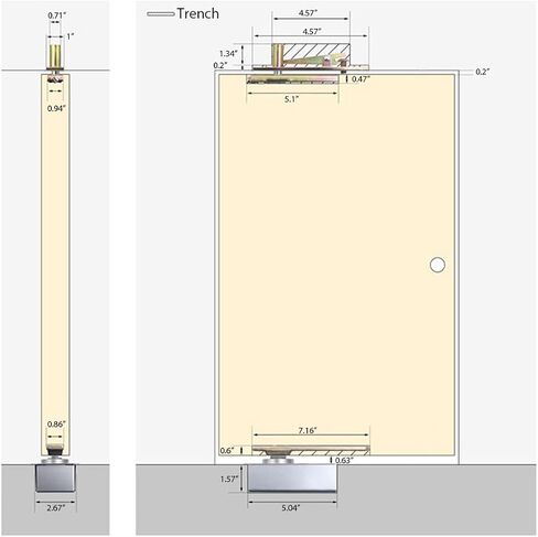 Door Pivot Hinges,Hidden Hinge Hardware for Heavy Duty Wood Doors & Hidden Door Bookcase & Secret Door,Maximum Load 880lb,360 Degree Rotation Center Mount or Side mounting in Saudi Arabia
