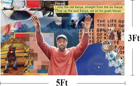 The Old Kanye Flag 3x5 Feet Banner Funny Flags for room Cool Tapestry Man Cave Wall Decor with Brass Grommets for College Dorm Room in Kuwait