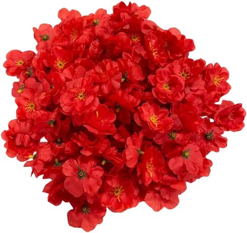 100 pcs Artificial Silk Cherry Blossom Flower Heads Spring Fake Plum Blossom Peach Blossom,Vase Fillers,Corsages for Wedding Decor,Nursery Wall,Archway Decor Wreath Garland Cake Ornaments (Pink) in Saudi Arabia