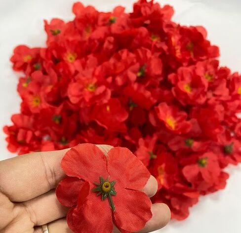100 pcs Artificial Silk Cherry Blossom Flower Heads Spring Fake Plum Blossom Peach Blossom,Vase Fillers,Corsages for Wedding Decor,Nursery Wall,Archway Decor Wreath Garland Cake Ornaments (Pink) in Saudi Arabia