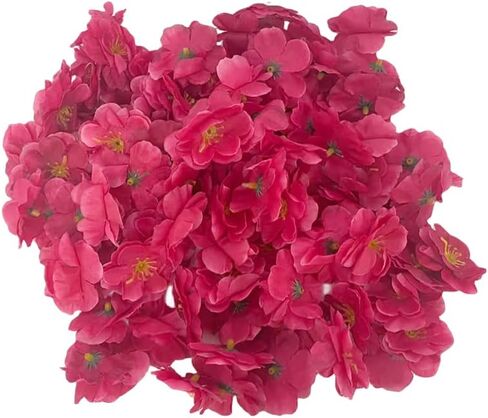 100 pcs Artificial Silk Cherry Blossom Flower Heads Spring Fake Plum Blossom Peach Blossom,Vase Fillers,Corsages for Wedding Decor,Nursery Wall,Archway Decor Wreath Garland Cake Ornaments (Pink) in Saudi Arabia