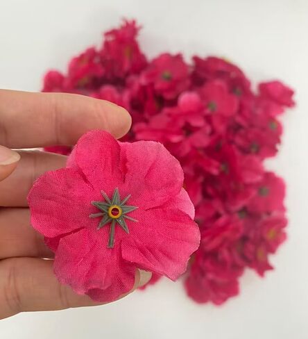 100 pcs Artificial Silk Cherry Blossom Flower Heads Spring Fake Plum Blossom Peach Blossom,Vase Fillers,Corsages for Wedding Decor,Nursery Wall,Archway Decor Wreath Garland Cake Ornaments (Pink) in Saudi Arabia