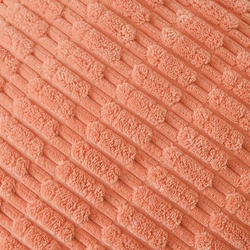 Volcanics Pack of 2 Corduroy Decorative-Throw-Pillow-Covers-18x18, Soft Striped Square Cushion Cases, Modern Farmhouse Boho Home Decor, Coral in Saudi Arabia