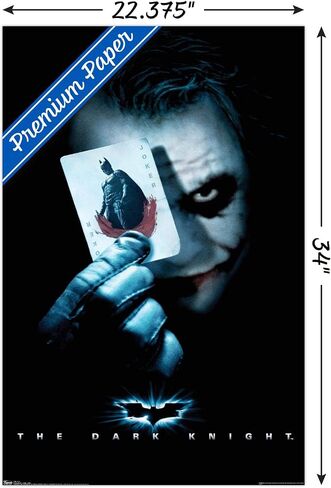 فيلم Trends International DC Comics - The Dark Knight - ملصق حائط الجوكر مع بطاقة لعب باتمان، 22.375 بوصة × 34 بوصة، إصدار ممتاز غير مؤطر in Saudi Arabia
