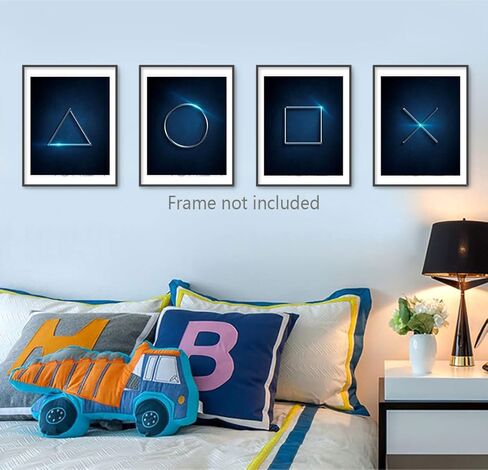 طباعة فنية جدارية لديكور ألعاب الفيديو بلاي ستيشن 5، هدية للاعبين، ديكور تحت عنوان اللعبة لغرفة الأطفال، ملصق ألعاب لغرفة نوم الأولاد، ديكور PS4 حديث لكهف الرجال، مجموعة من 4 قطع (8 × 10 بوصة، غير مؤطرة). in Kuwait