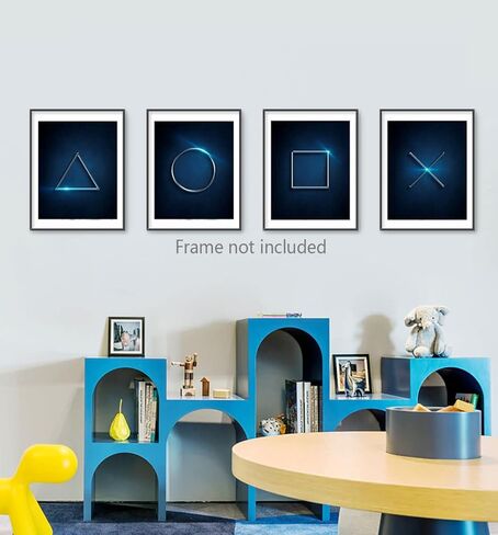 طباعة فنية جدارية لديكور ألعاب الفيديو بلاي ستيشن 5، هدية للاعبين، ديكور تحت عنوان اللعبة لغرفة الأطفال، ملصق ألعاب لغرفة نوم الأولاد، ديكور PS4 حديث لكهف الرجال، مجموعة من 4 قطع (8 × 10 بوصة، غير مؤطرة). in Kuwait