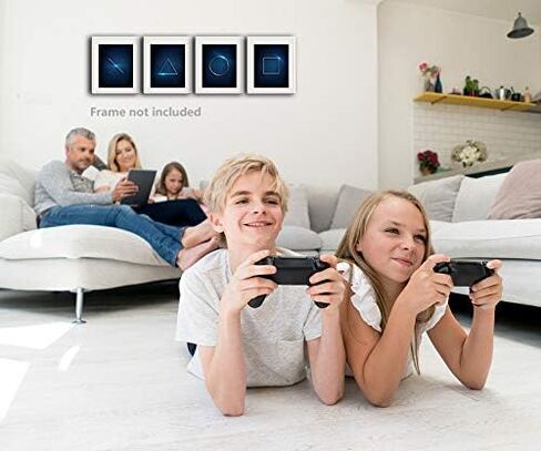 طباعة فنية جدارية لديكور ألعاب الفيديو بلاي ستيشن 5، هدية للاعبين، ديكور تحت عنوان اللعبة لغرفة الأطفال، ملصق ألعاب لغرفة نوم الأولاد، ديكور PS4 حديث لكهف الرجال، مجموعة من 4 قطع (8 × 10 بوصة، غير مؤطرة). in Kuwait